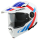 Moto helma Yohe FG102 Enduro Double Visor Bílá/Červená/Modrá
