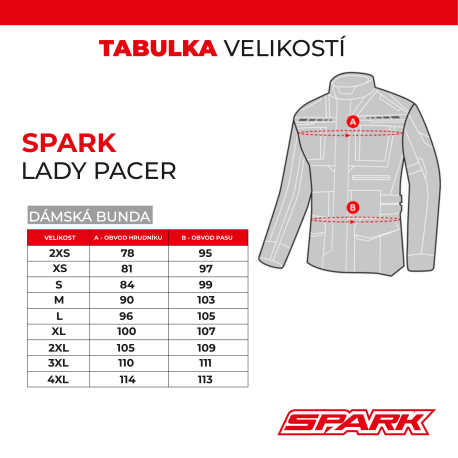 Dámská textilní moto bunda Spark Lady Pacer, fluo