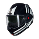 Moto helma Nolan N120-1 Lineo N-com Nero/Bianco/Argento 348